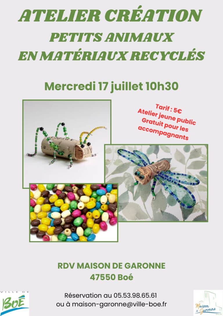 Atelier animaux recyclés